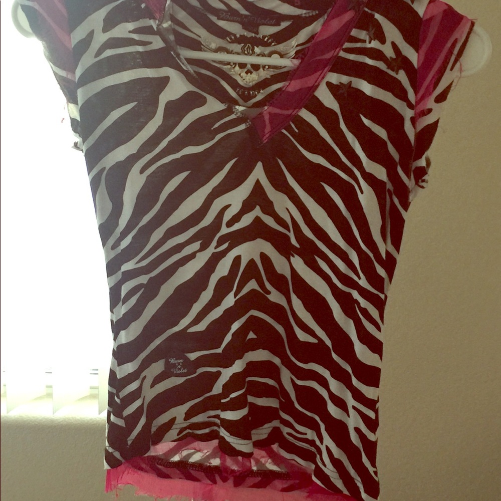 Burn n’ Violet XSmall  Zebra Top